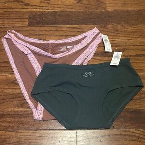 Aerie Pink and Black Panties Duo